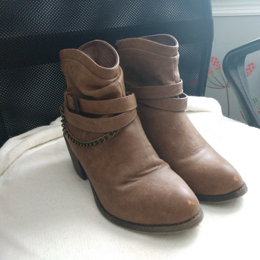 Brown Booties Size 8